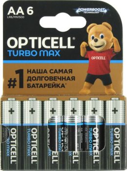 Батарейка OPTICELL TURBO MAX <250470> (LR6) Size AA, 1.5V, щелочной (alkaline) <уп. 6 шт>