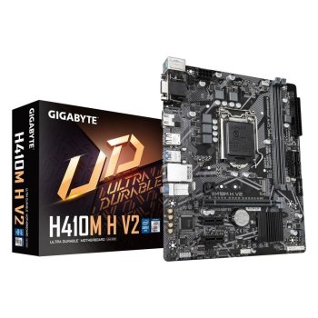 Материнская плата Gigabyte H410M H 2.0 {LGA1200,Q470E,2xDDR4,1*PCI-Ex16, 2*PCI-Ex1, M.2, TypeC, 3*USB3.2Gen1, 6*USB2.0, 4*SATA3.0, 1G, VGA, HDMI mATX}