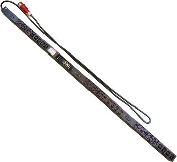 Блок распределения питания Lanmaster LAN-PDUVM316C-36L12Z-03BK верт.размещ. 36xC13 12xC39 с пофазным измерением энергии 3x16A IEC 309 3м
