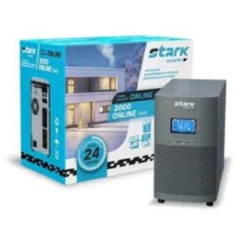 Источник бесперебойного питания STARK SC 2000 Online 16А 2000ВА/1800Вт {Online, На пол, 110-300В, 4х ЕВРО, Smart-slot/USB/RS232/EPO, БЕЗ АКБ - внеш 4x