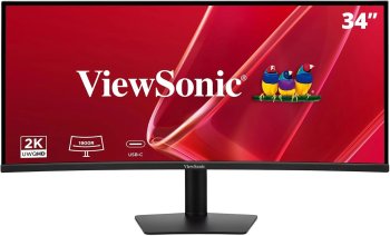 Монитор ViewSonic 34" VA3420C-2 черный VA LED 21:9 HDMI M/M матовая HAS Piv 3000:1 300cd 178гр/178гр 3440x1440 120Hz DP 2K USB 8.4кг