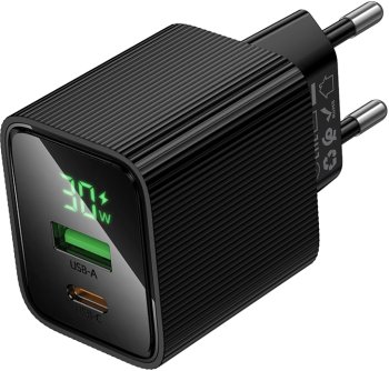 Зарядка USB-устройств Hoco CS84A Excellent PD30W+QC3.0 30W 3A (PD+QC) универсальное черный (64554)