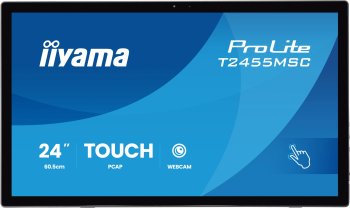 Монитор Iiyama 23.8" ProLite T2455MSC-B2 черный IPS LED 16:9 HDMI M/M Cam глянцевая 400cd 178гр/178гр 1920x1080 60Hz DP FHD USB Touch 4.4кг